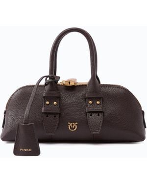 Pinko Kleine Handtasche Escape Bag Horizontal Aus Narbenleder - Braun