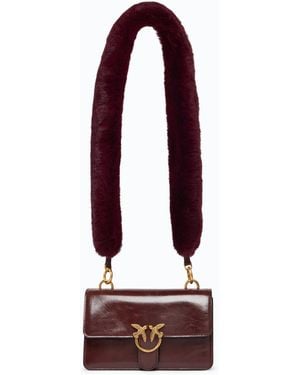 Pinko Bolso Bandolera Mini Love Bag One Light De Piel Brillante Con Doble Correa - Rojo