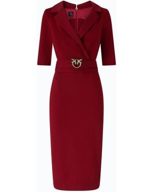 Pinko Slim-Fit Dress With Love Birds Belt - Red