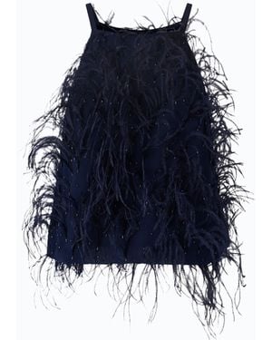Pinko Fluid Top With Feather Detailing - Blue