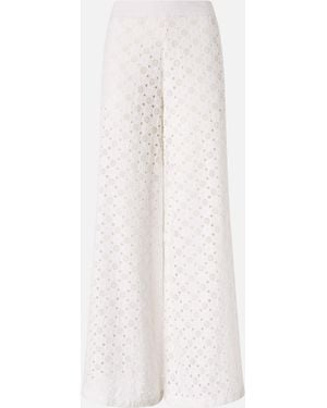 Pinko Trousers With Openwork Motif - White