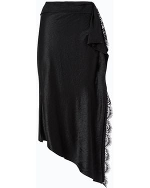 Pinko Falda Midi Asimétrica De Satén - Negro