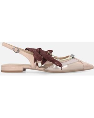 Pinko Slingback Ballerinas With Ties - White