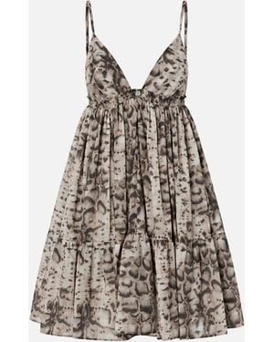 Pinko Mini Dress With Snake Print - Natural