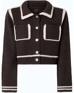Pinko Merino Wool Jacket With Contrasting Edges - Black