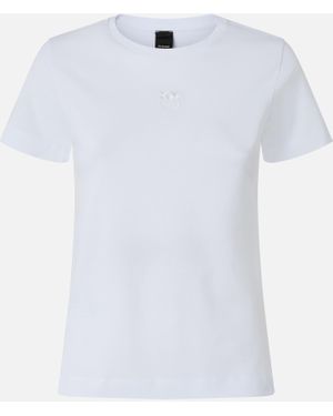 Tシャツ・カットソー PINKO Woman T-Shirt White 104653A2CL Z04 PINKO - T-shirt with Pinko Lady Cream Print – TRYME Shop