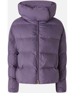 Pinko Technical Canvas Jacket With Hood - Purple