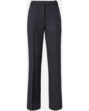 Pinko Pinstriped Wool-Blend Trousers - Blue