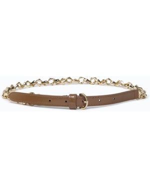 Pinko Ceinture Avec Empiècement En Chaîne 1,5 Cm - Blanc