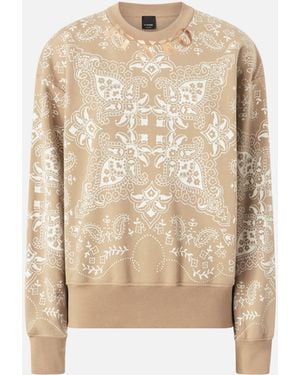 Pinko Sudadera De Cuello Redondo Con Estampado De Bandana - Neutro