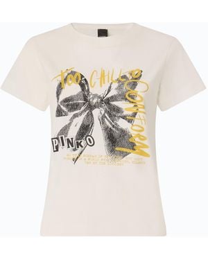 Pinko T-Shirt With Too Chill To Conform Bow Print - White