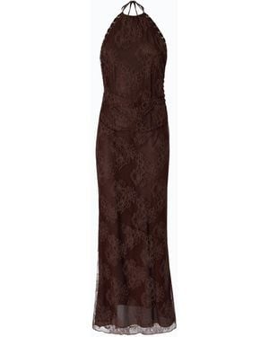 Pinko Long Slip Dress With Lace - Brown