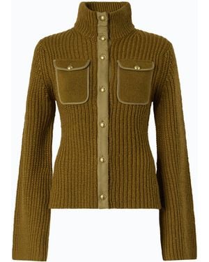 Pinko Ribbed Cardigan With Pockets - Green