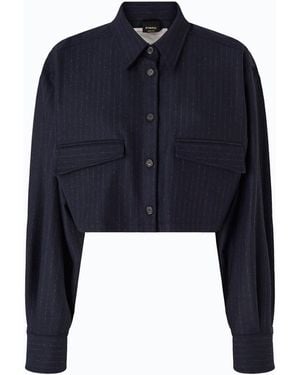 Pinko Pinstriped Cropped Shirt - Blue