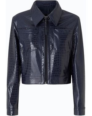 Pinko Chaqueta De Aviador Efecto Piel De Cocodrilo - Azul