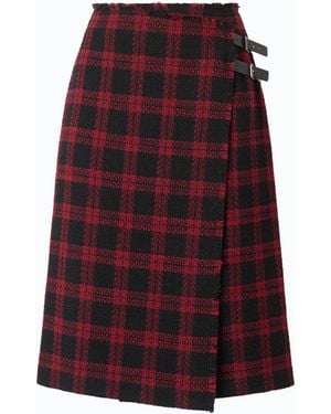 Pinko Calf-Length Wrap Skirt With Check Pattern - Red
