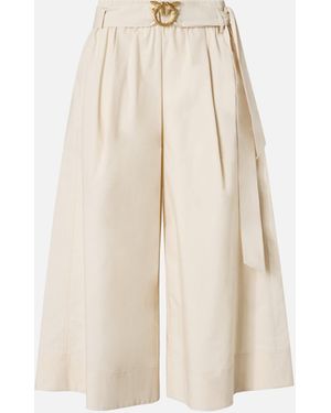 Pinko Long Shorts With Love Birds Buckle - White