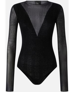 Pinko Bodysuit With Sheer Details - Black