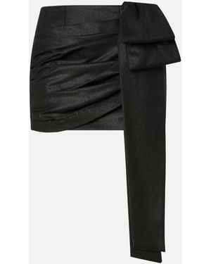 Pinko Minifalda Con Raya Diplomática Y Lazo - Negro