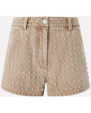Pinko Denim Shorts With Studs - White