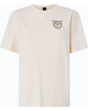 Pinko Camiseta Con Aplicación Joya Love Birds - Blanco