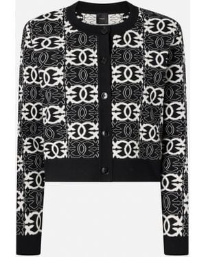 Pinko Cardigan With Love Birds Logo - Black