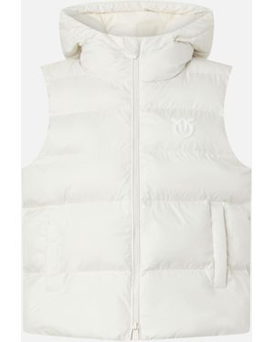 Pinko Padded Puffer Gilet With Hood - White