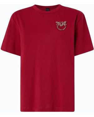 Pinko Camiseta Con Aplicación Joya Love Birds - Rojo