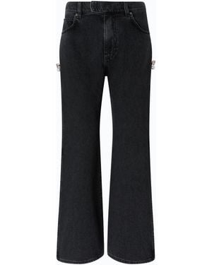 Pinko Vaqueros Wide Leg Con Aberturas Laterales - Negro