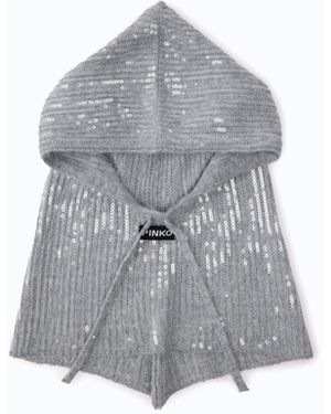 Pinko Pasamontañas Con Cordón Ajustable Y Lentejuelas - Gris