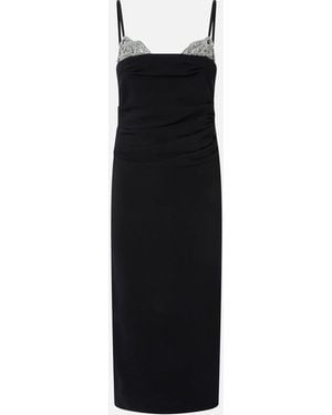 Pinko Slim-Fit Midi Dress With Jewel Embroidery - Black