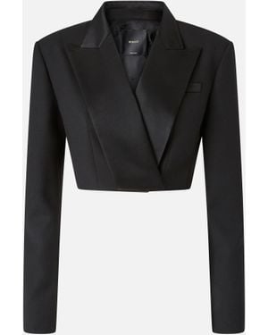 Pinko Spencer Short Jacket With Satin Lapels - Black