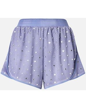 Pinko Mesh Shorts With Mirror Detail - Blue