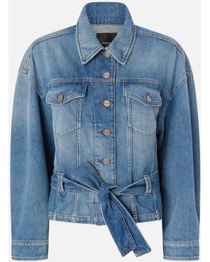 Pinko Denim Jacket With Belt - Blue
