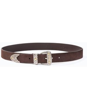 Pinko Cinturón De 3 Cm De Ante Con Detalles Tejanos - Blanco