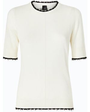 Pinko Short-Sleeved T-Shirt With Frayed Edges - White