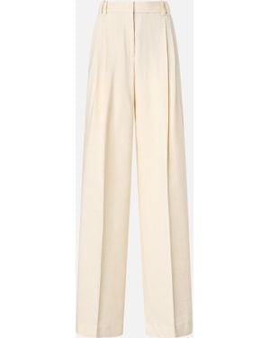 Pinko Straight-Cut Pants With Pressed Pleat Detail - White