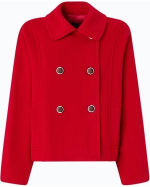 Pinko Double-Breasted Pea Coat - Red