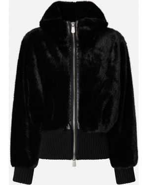 Pinko Faux Fur Bomber Jacket - Black