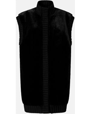 Pinko Long Faux Fur Gilet - Black