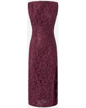 Pinko Floral Lace Dress With Plunging Rear Neckline - Purple