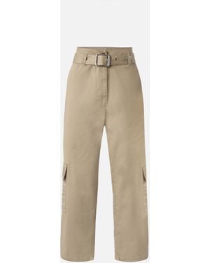 Pinko Slouchy Cargo Trousers With Belt - Natural
