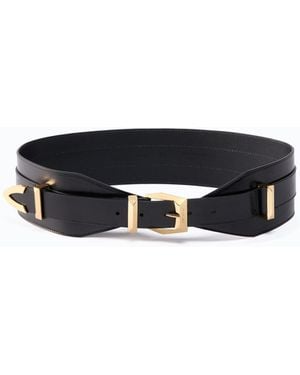 Pinko Cinturón De 7 Cm Superpuesto De Piel - Negro