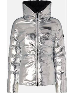 Pinko Down Jacket In Mirror-effect Fabric - Metallic