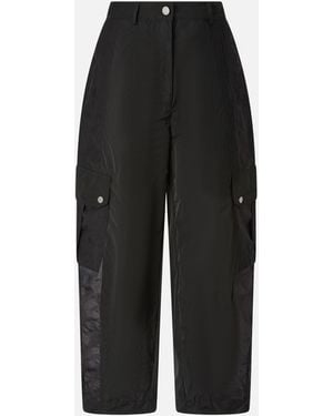 Pinko Workwear Trousers With Sheer Inserts - Black