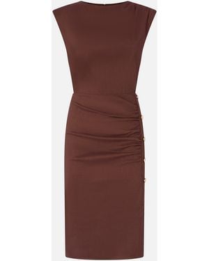 Pinko Slim-Fitting Calf-Length Dress - Brown
