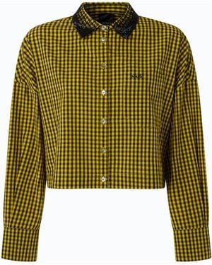 Pinko Camisa Corta De Cuadros Con Cuello Enjoyado - Verde