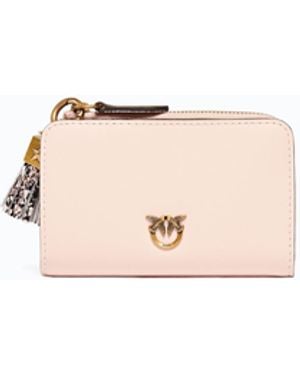 Pinko Mini Leather Wallet With Tassel - Pink