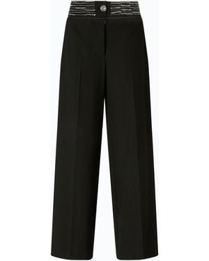 Pinko Palazzo Trousers With Jewel Waist - Black