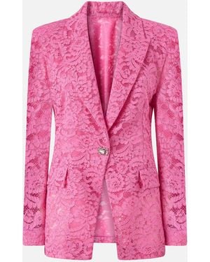 Pinko Lace Blazer With Jewel Buttons - Pink
